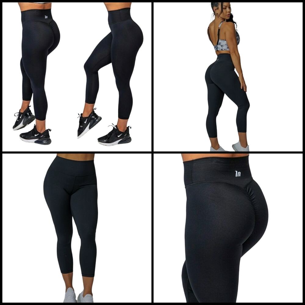 MSRP $79, Muscle Nation 7/8 Scrunch Black Leggings XL